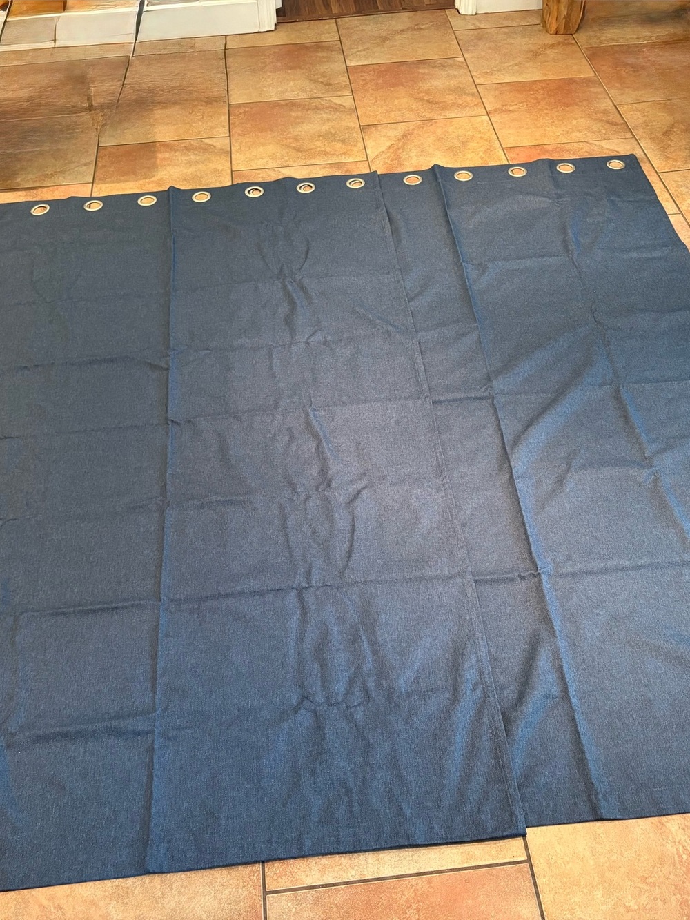 2 Navy Blue Blackout Curtain Panels 52x84 Grommet Room Darkening Window Drapes